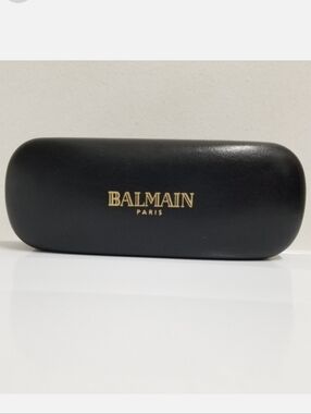 Balmain Authentic Eyeglasses Sunglasses Black Felt Lined Clamshell Hard Case